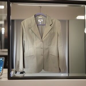 Talbots Women's Blazer Jacket Size 16 – Beige Tan Stretch Lined Career Workwear